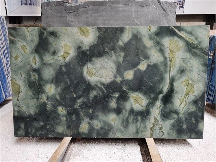 Dreaming Peacock Green Marble Slabs Decoration