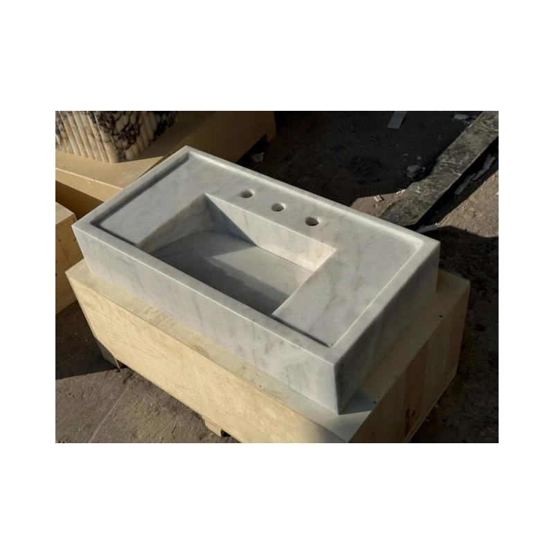 Carrara White Marble Solid Sink