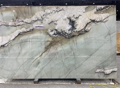 Lempengan Kuarsit Hijau Salju Bunga Pir